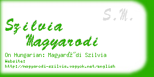 szilvia magyarodi business card